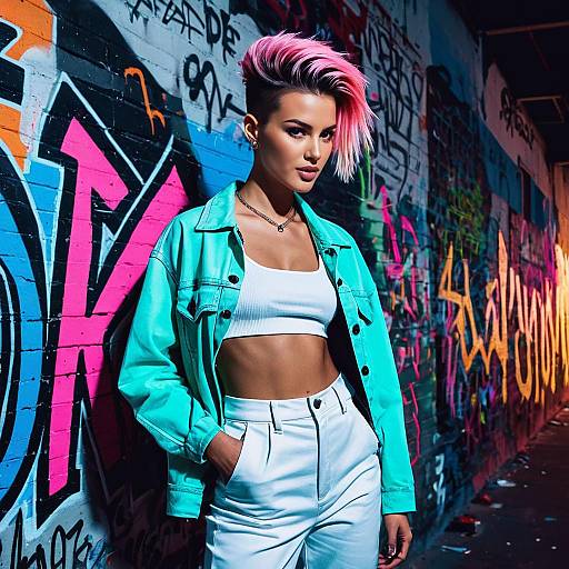 Urban Fashion Model with Undercut Fade