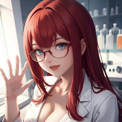 Aesthetic Kurisu Makise in Lab Setting