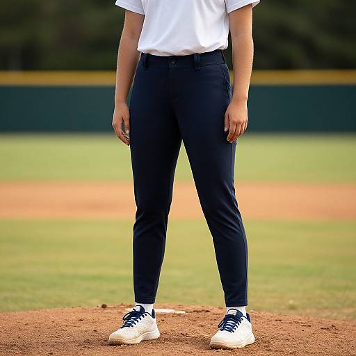 Female Baseball Player on Field