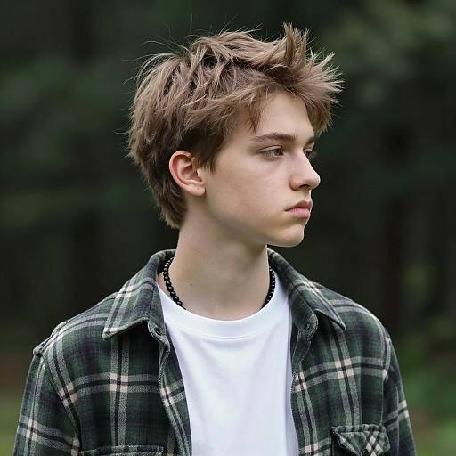 Profile of a Young Person in Nature