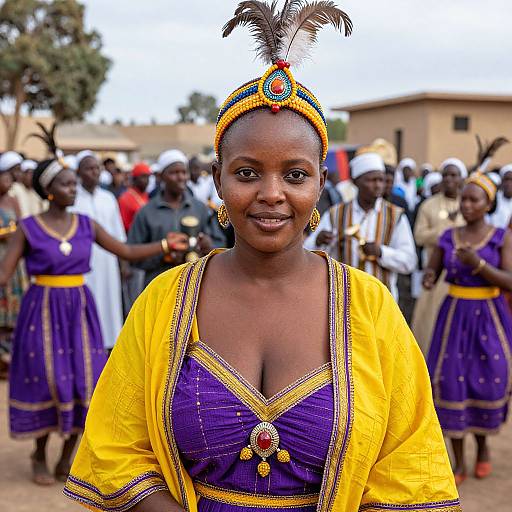 Ethiopian Woman in Traditional Festival Attire