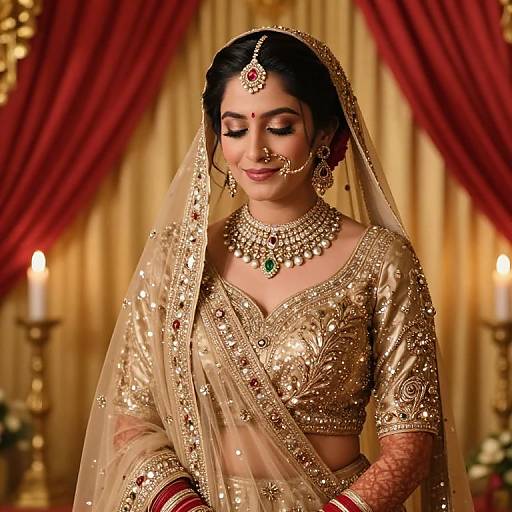 Stunning Bride in Luxurious Wedding Lehenga