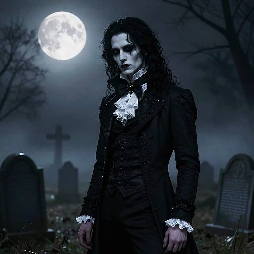 Victorian Gothic Goth in Graveyard