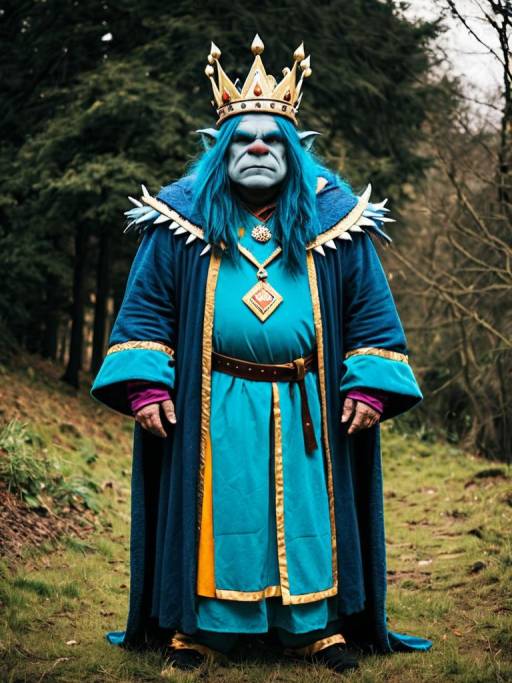 Man in King Gristle Trolls Costume