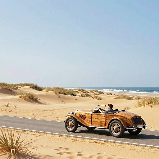 Relaxed Drive Along Coastal Sand Dunes