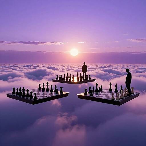 Eternal Chess Over Violet Clouds