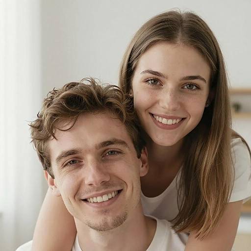 Bright Portrait of a Smiling Couple
