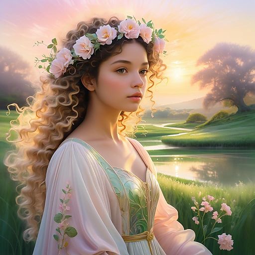 Surreal Portrait of a Serene Girl Surreal Portrait of a Serene Girl