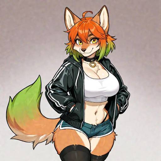 Colorful Furry Girl with Animal Ears
