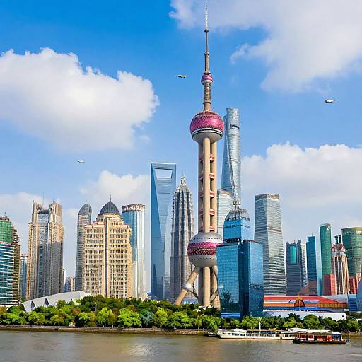 Futuristic Vibrant Skyscraper Cityscape