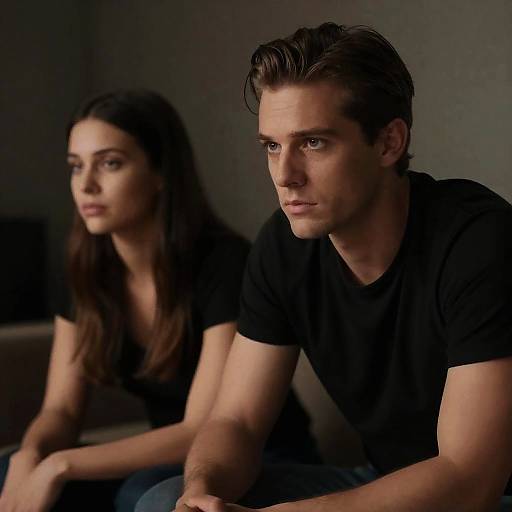 Intense Moment in Dim Lighting