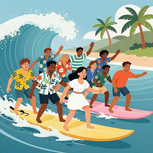 Joyful Surfing Adventure in Hawaii