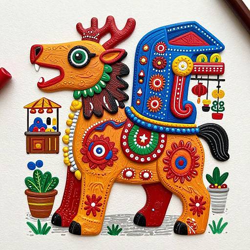 Vibrant Alebrijes in Mexican Market