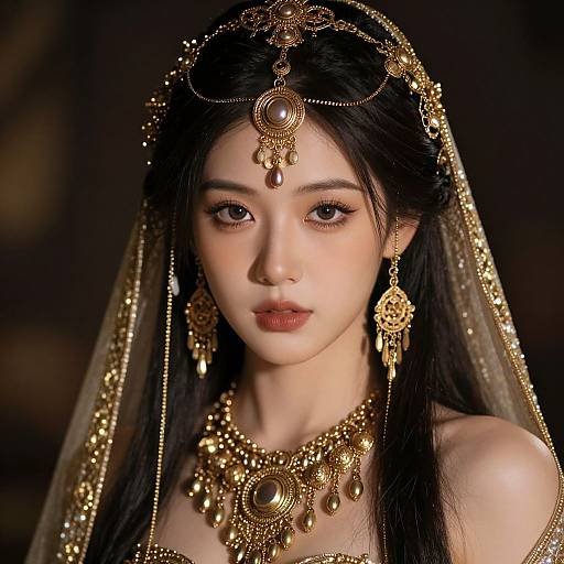 Mystical Woman with Gold Adornments