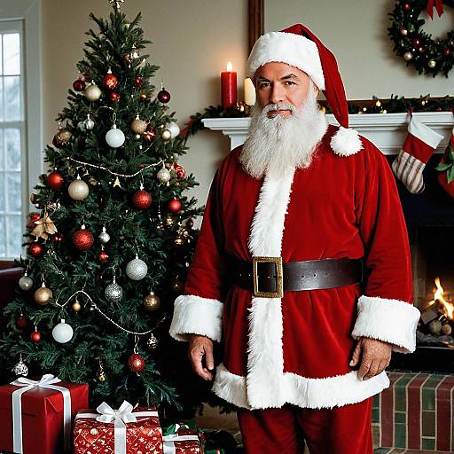 Vintage Santa Claus Costume Holiday Scene
