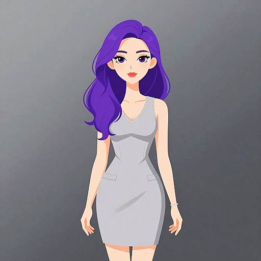 Minimalist Woman in Textured Grey Dress