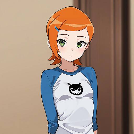 Illustration of Gwen tennyson, ben 10 in the style of Shiwa (siwaa0419)