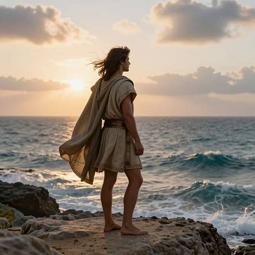 Telemachus on Rocky Shore at Dawn