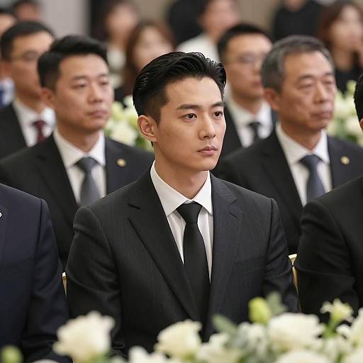 Elegant Formal Event with Focused Male Figure