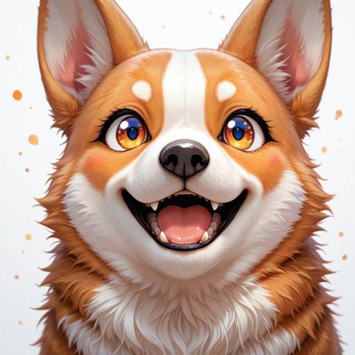 Vibrant Cartoon Corgi Illustration