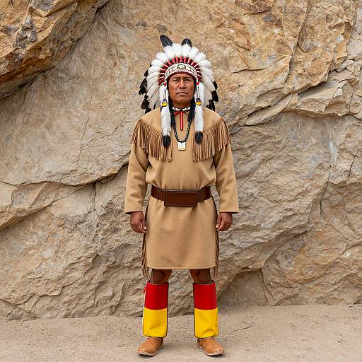 Native American Man in Traditional Attire