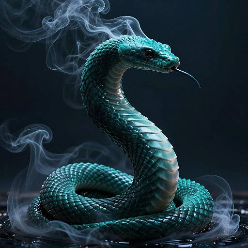 Smoke-Formed Mythical Sea Serpent