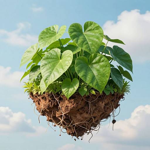 Floating Island with Lush Greenery