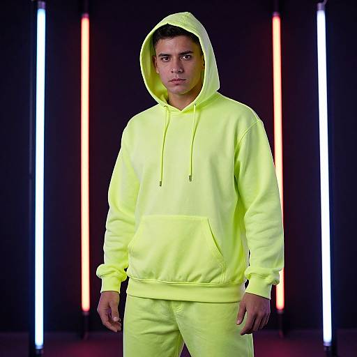 Neon Rave Man in Vibrant Lights