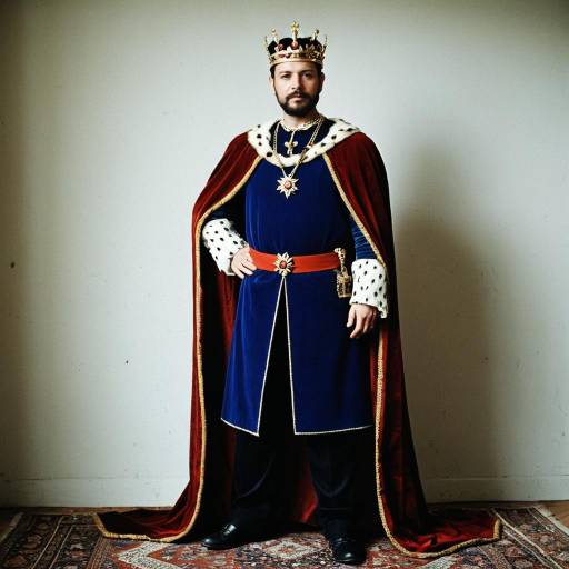 Man in Royal King Costume with Crown