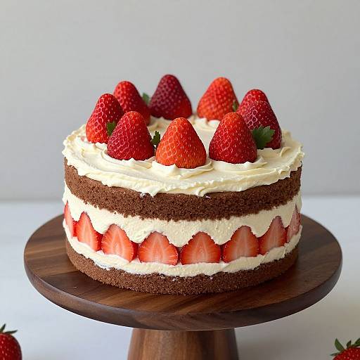Elegant Two-Tier Strawberry Cake