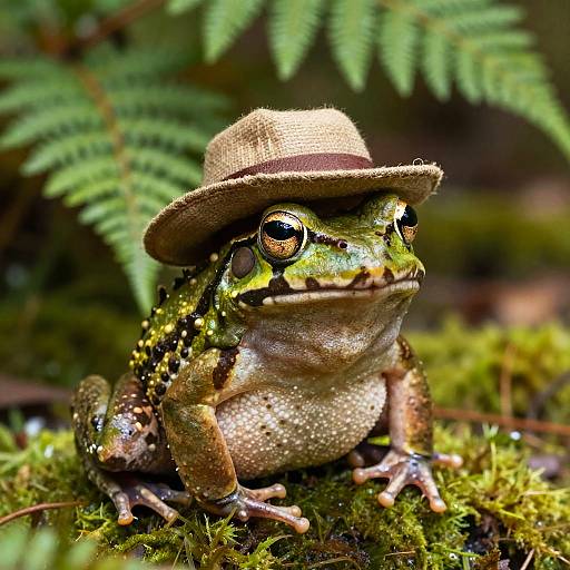 Photorealistic Frog Explorer in Forest