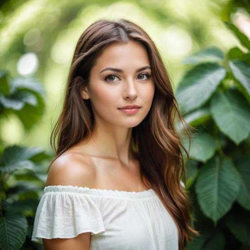 Young Woman in White Off-Shoulder Top Outdoors