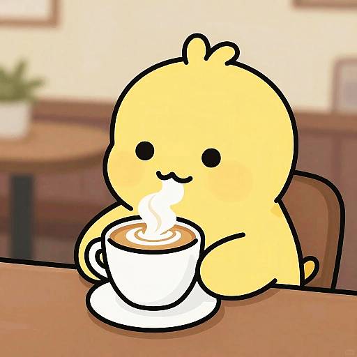 Cheerful Chickadee Coffee Doodle