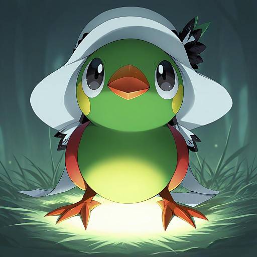 Illustration of Natu, pokemon in the style of Yu-ta