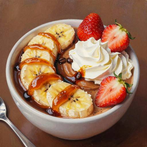 Banana Foster Latte Bowl Art