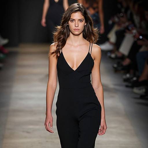 Confident Woman on Dim Runway