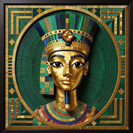 Pixelated Cameo Nefertari in Negative Space