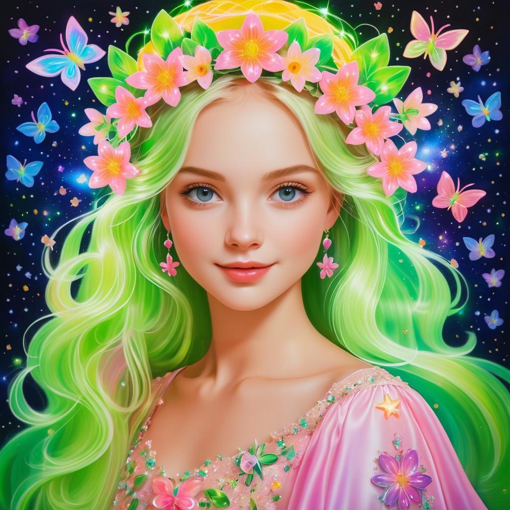 Dreamy Portrait of a Girl with Butterflies