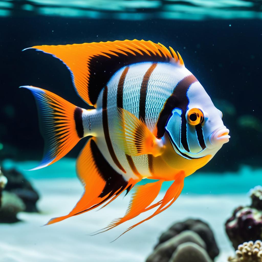 Radiant Orange Angel Fish Underwater