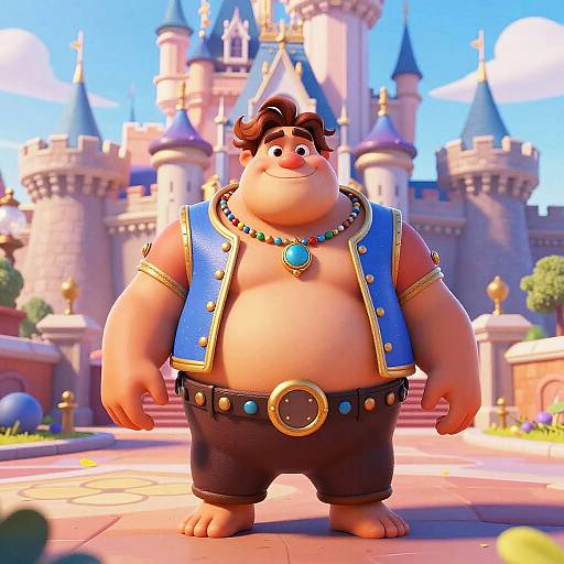 Bold Thicc Disney Character in Fantasy Courtyard