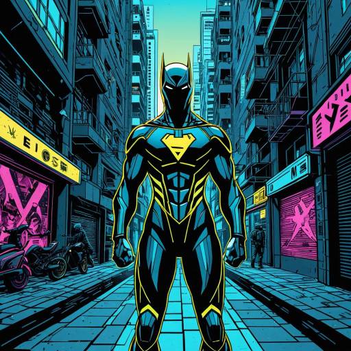 Futuristic Superhero in Urban Alley