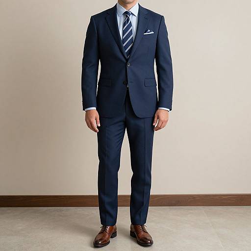 Confident Man in Classic Navy Suit