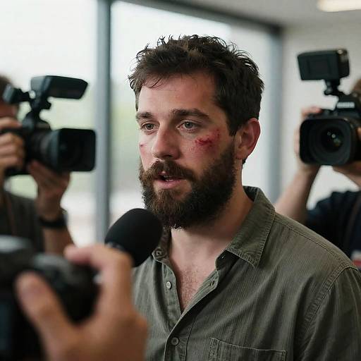 Interview with a Bruised Bearded Man