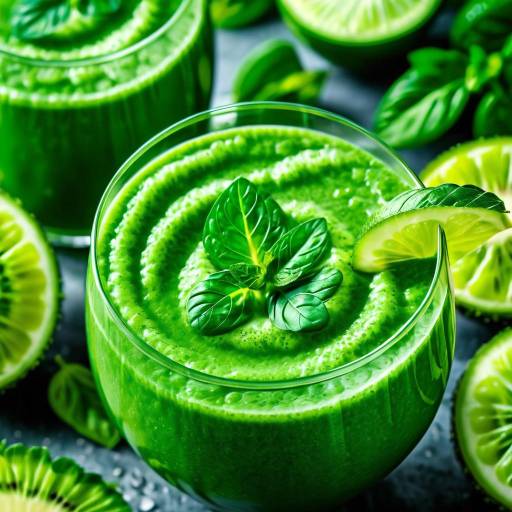 Vibrant Green Smoothie Macro Photography