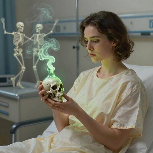 Ethereal Skeletons in Neon Smoke