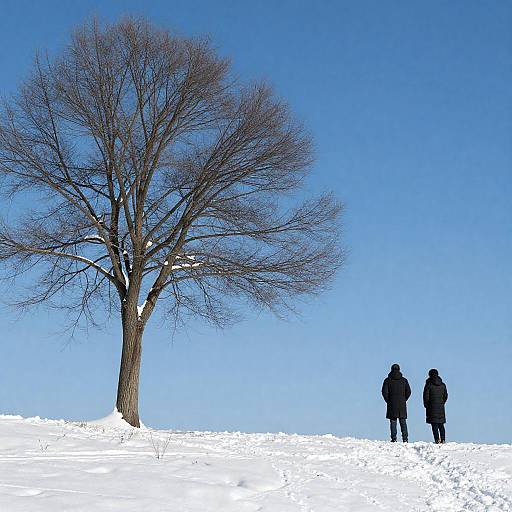 Winter Landscape with People and Tree
