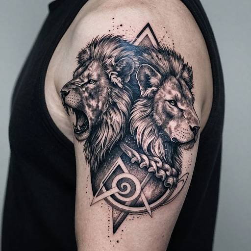 Two-Headed Animal Surreal Tattoo