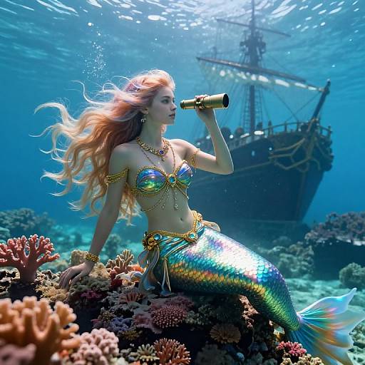 Enchanting Hyperrealistic Mermaid Scene