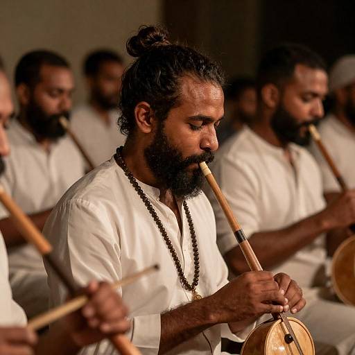 Traditional musicians playing string instruments