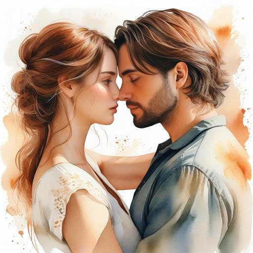Tender Embrace in Watercolor Art